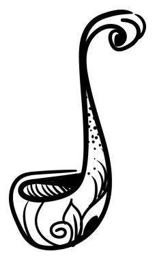 Kepçe çizim, illüstrasyon, beyaz arka plan üzerinde vektör.