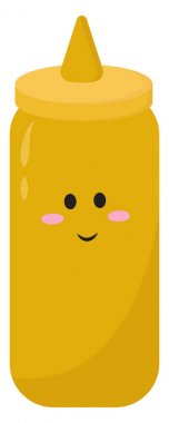 Sevimli hardal, illüstrasyon, beyaz arka plan vektör.