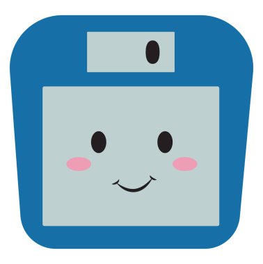 Sevimli disket, illüstrasyon, beyaz arka plan üzerinde vektör.