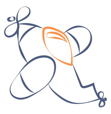 Uçak çizimi, illüstrasyon, beyaz arka plan üzerinde vektör.