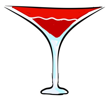 Kırmızı kokteyl, illüstrasyon, beyaz arkaplanda vektör.