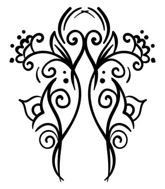 Yaratıcı çiçekler çizim, illüstrasyon, beyaz backgrou vektör