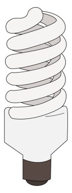 Enerji tasarrufu sağlayan ampul, illüstrasyon, beyaz arka plan üzerinde vektör.