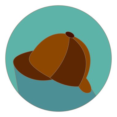 İngilizce kahverengi şapka, illüstrasyon, beyaz arka plan vektör.