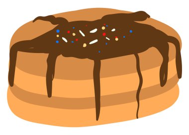 Çikolatalı gözleme, illüstrasyon, beyaz arka plan üzerine vektör