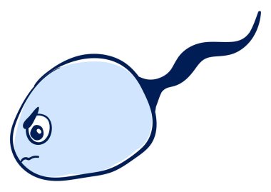 Kızgın sperm, illüstrasyon, beyaz arka planda vektör..