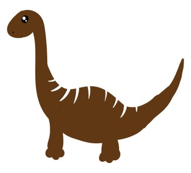 Kahverengi brachiosaurus, illüstrasyon, beyaz arka plan vektör.