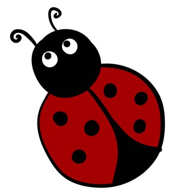 Korkmuş uğur böceği, illüstrasyon, beyaz arka plan vektör.