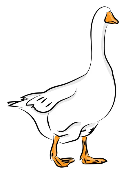 Goose with no face, illustration, vector on white background. — Stock Vector