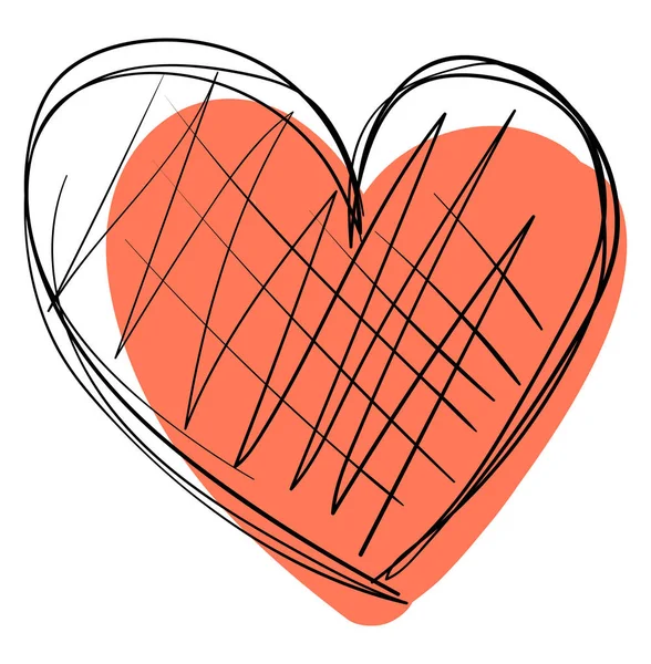 Dibujo del corazón, ilustración, vector sobre fondo blanco . — Vector de stock