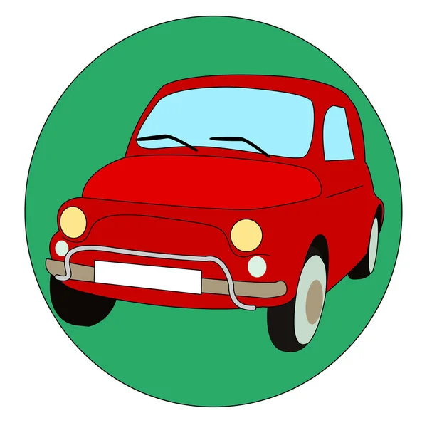 Rode auto, illustratie, vector op witte achtergrond. — Stockvector