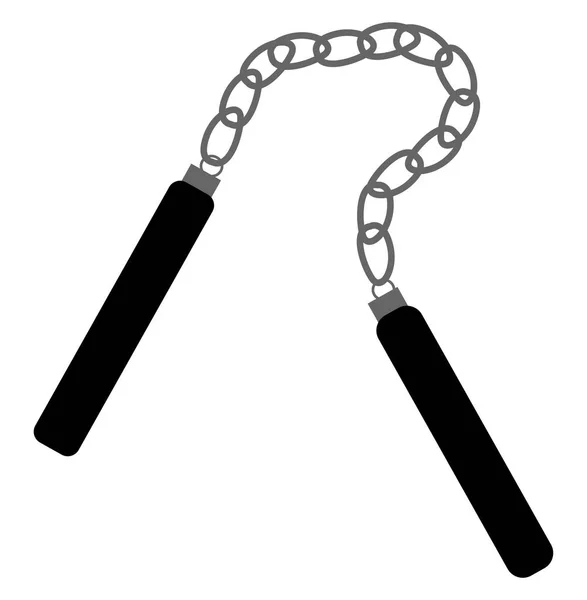 Paar Nunchaku, illustratie, vector op witte achtergrond. — Stockvector