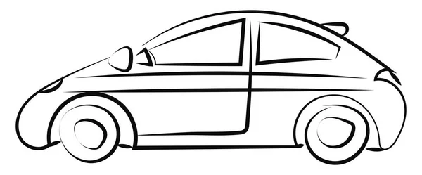 Dibujo del coche, ilustración, vector sobre fondo blanco . — Vector de stock