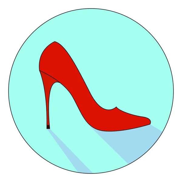 Röd kvinna sko, illustration, vektor på vit bakgrund. — Stock vektor