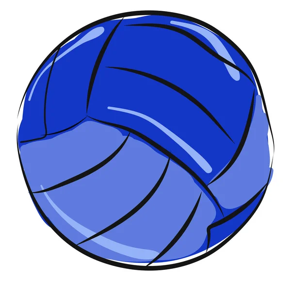 Blue volleyball, illustration, vector on white background. — Stock Vector