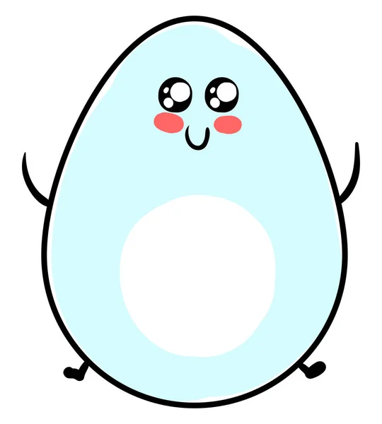 Cute egg with eyes, illustration, vector on white background. — Stock Vector