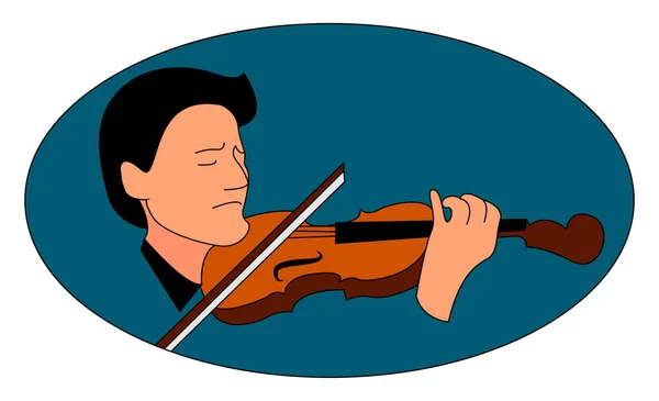 Homem tocando violino, ilustração, vetor sobre fundo branco . — Vetor de Stock