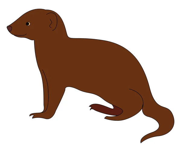 Happy Mongoose, illustration, vektor på vit bakgrund. — Stock vektor