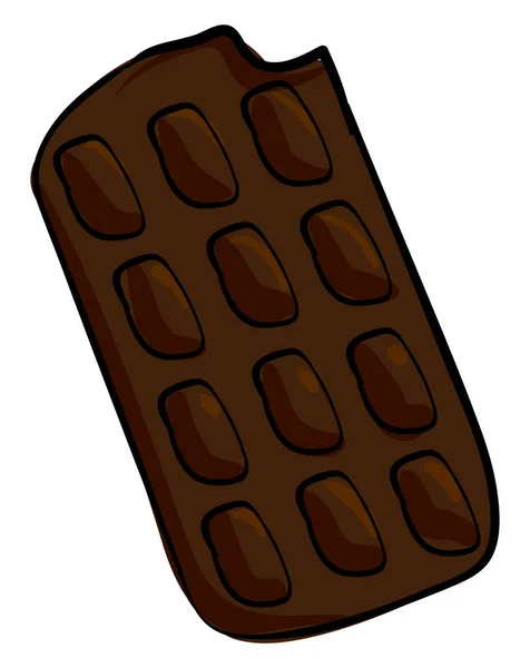 Barra de chocolate negro, ilustración, vector sobre fondo blanco . — Vector de stock