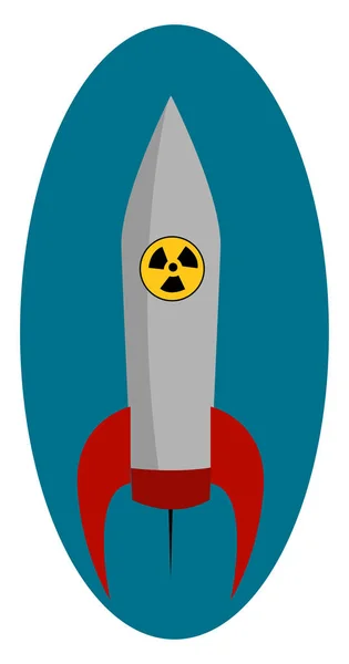 Cohete nuclear grande, ilustración, vector sobre fondo blanco . — Vector de stock