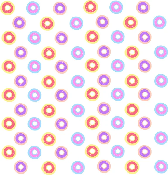 Donuts papier peint, illustration, vecteur sur fond blanc . — Image vectorielle