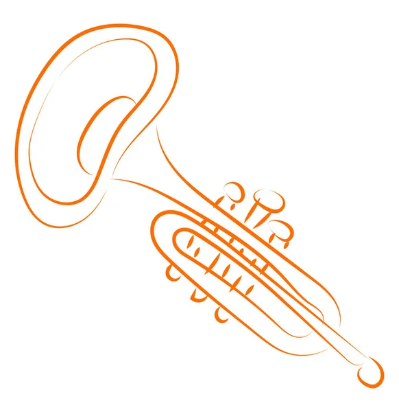 Trumpet disegno, illustrazione, vettore su sfondo bianco . — Vettoriale Stock