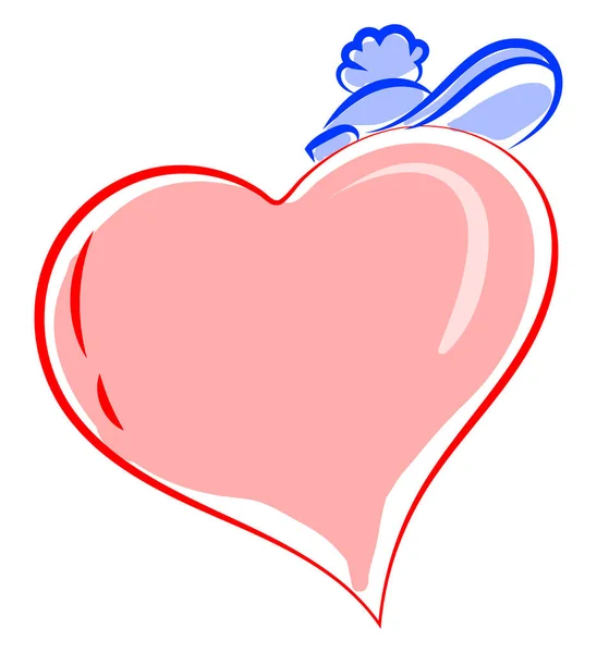 Pink heart, illustration, vector on white background. — Stock Vector