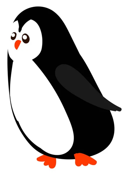 Running penguin, illustration, vector on white background. — Stock Vector