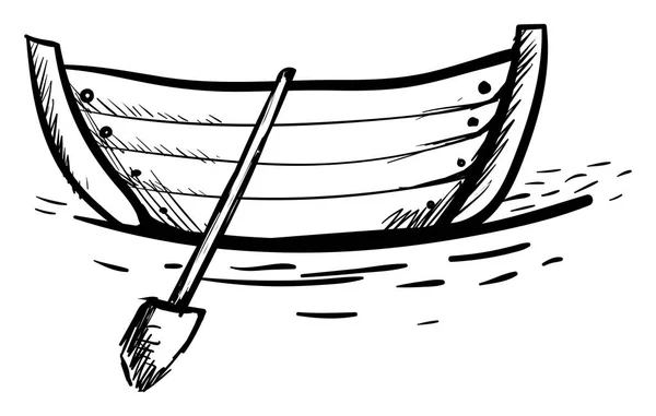 Båt ritning, illustration, vektor på vit bakgrund. — Stock vektor