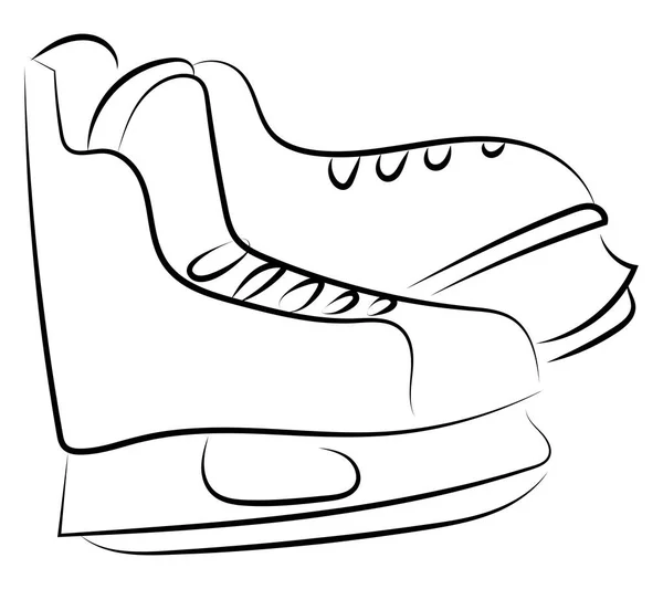 Patines de invierno dibujo, ilustración, vector sobre fondo blanco . — Vector de stock