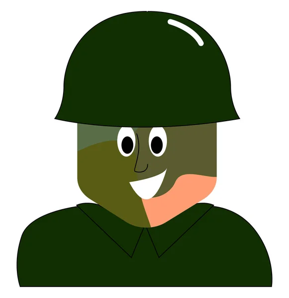 Oorlog gedrukte soldaat, illustratie, vector op witte achtergrond. — Stockvector