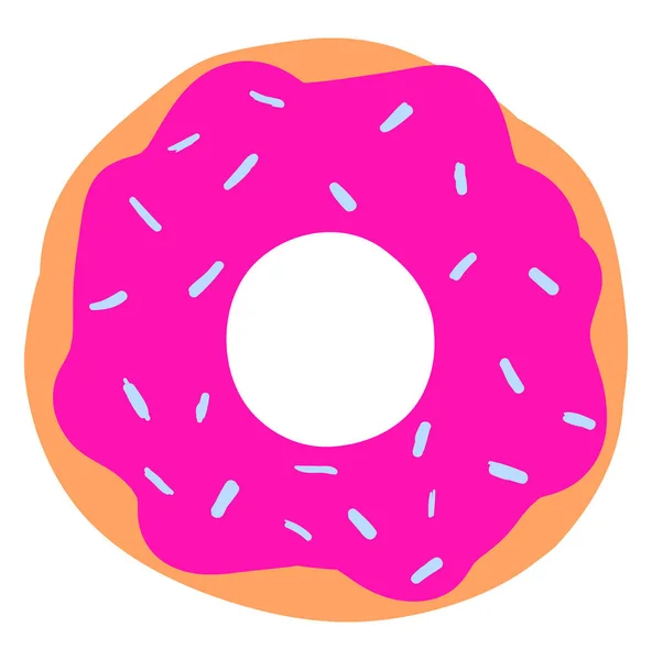 Rosado donut, ilustración, vector sobre fondo blanco . — Archivo Imágenes Vectoriales