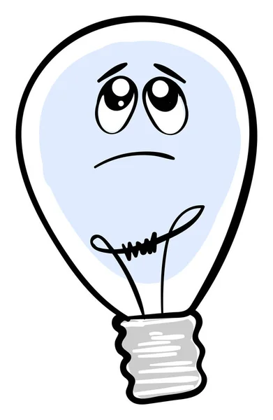 Sad belysning glödlampa, illustration, vektor på vit bakgrund. — Stock vektor