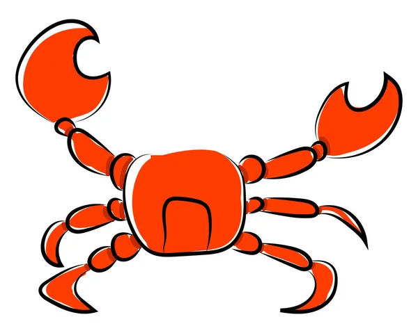 Dessin crabe, illustration, vecteur sur fond blanc . — Image vectorielle