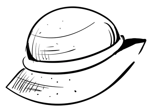 Dibujo de sombrero de mujer, ilustración, vector sobre fondo blanco . — Vector de stock