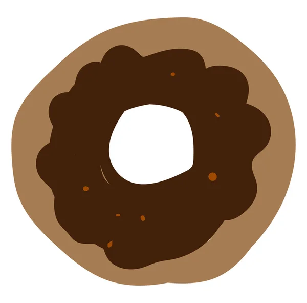 Chocolade donut, illustratie, vector op witte achtergrond. — Stockvector