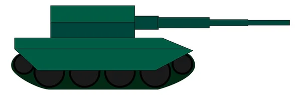 Grüner Tank, Illustration, Vektor auf weißem Hintergrund. — Stockvektor