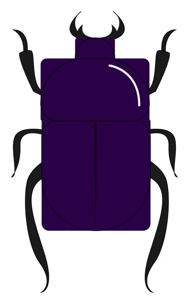 Purple Beetle bug, illustration, vektor på vit bakgrund. — Stock vektor