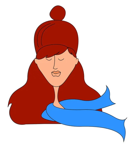 Kvinna med rött hår, illustration, vektor på vit bakgrund. — Stock vektor