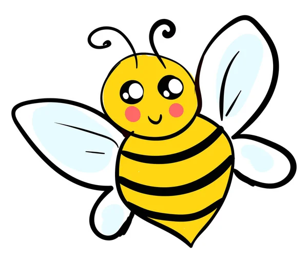 Χαριτωμένο λίγο μέλισσα, εικονογράφηση, διάνυσμα σε λευκό φόντο. — Διανυσματικό Αρχείο