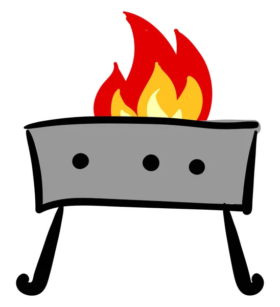 火焰上的布拉齐尔，插图，白色背景上的矢量. — 图库矢量图片