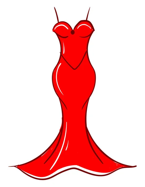 Vestito donna rosso, illustrazione, vettore su sfondo bianco . — Vettoriale Stock