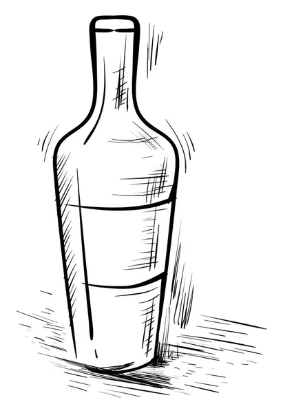Dibujo de la botella, ilustración, vector sobre fondo blanco . — Archivo Imágenes Vectoriales