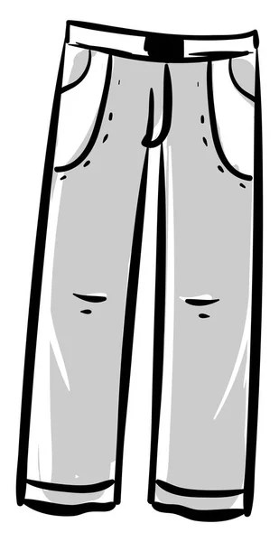 Uomo pantaloni grigi, illustrazione, vettore su sfondo bianco . — Vettoriale Stock