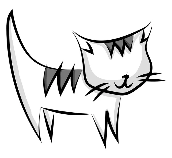 Katt ritning, illustration, vektor på vit bakgrund. — Stock vektor