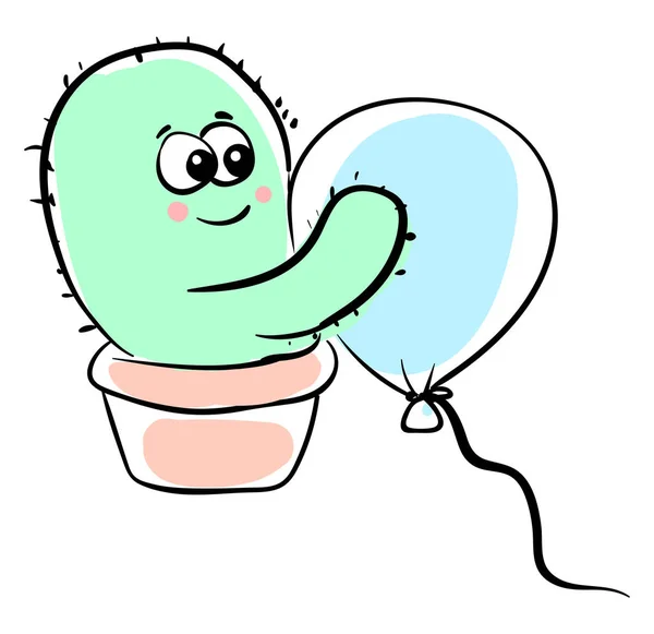 Globo abrazador de cactus, ilustración, vector sobre fondo blanco — Archivo Imágenes Vectoriales