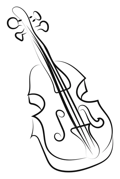 Violin drawing, illustration, vector on white background. — Stock Vector