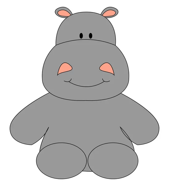 Joyeux hippopotame, illustration, vecteur sur fond blanc . — Image vectorielle