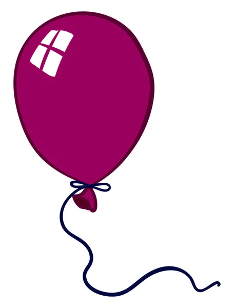 Purple balloon, illustration, vector on white background. — Stock Vector