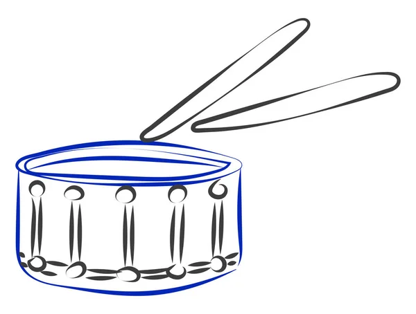 Drum tekening, illustratie, vector op witte achtergrond. — Stockvector